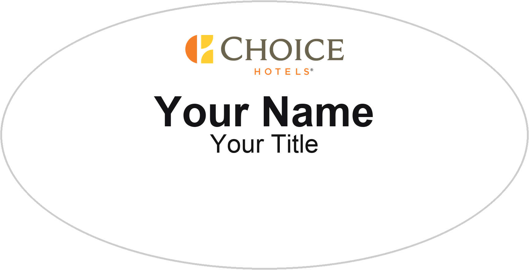 Choice Hotels hotel name badge White, No Border