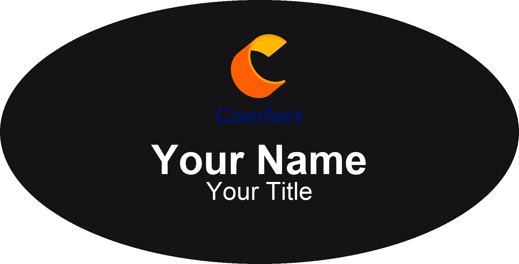 Comfort Inn hotel name badge Black, No Border