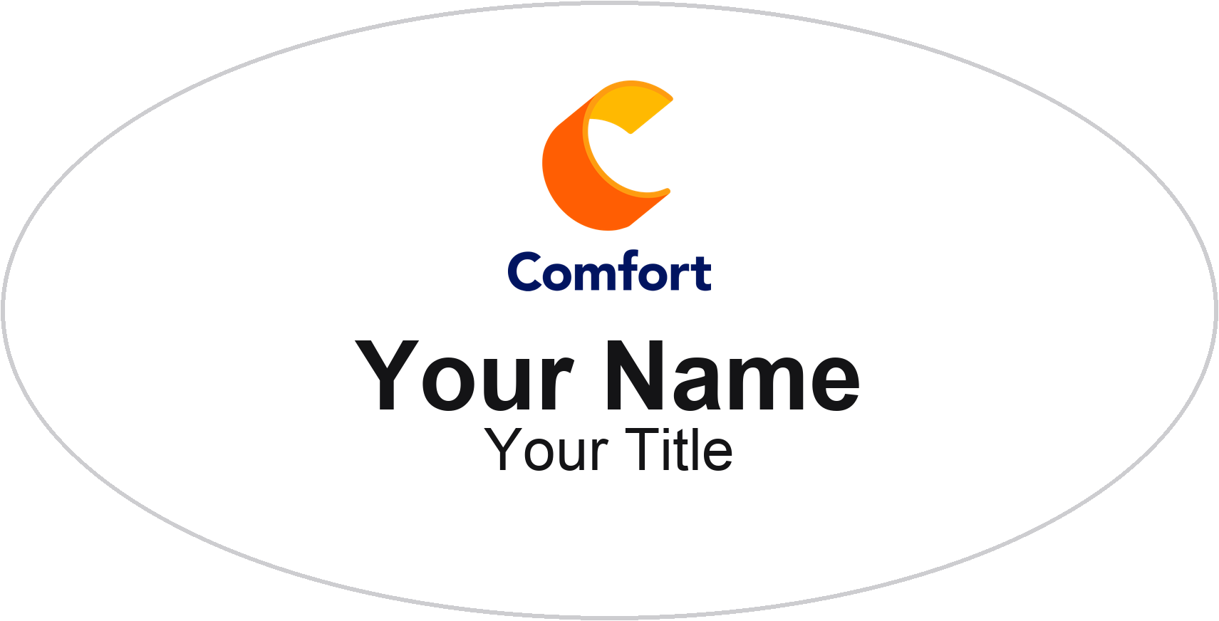 Comfort Inn hotel name badge White, No Border