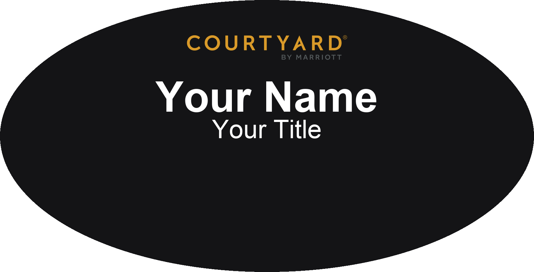 Courtyard by Marriott hotel name badge Black, No Border