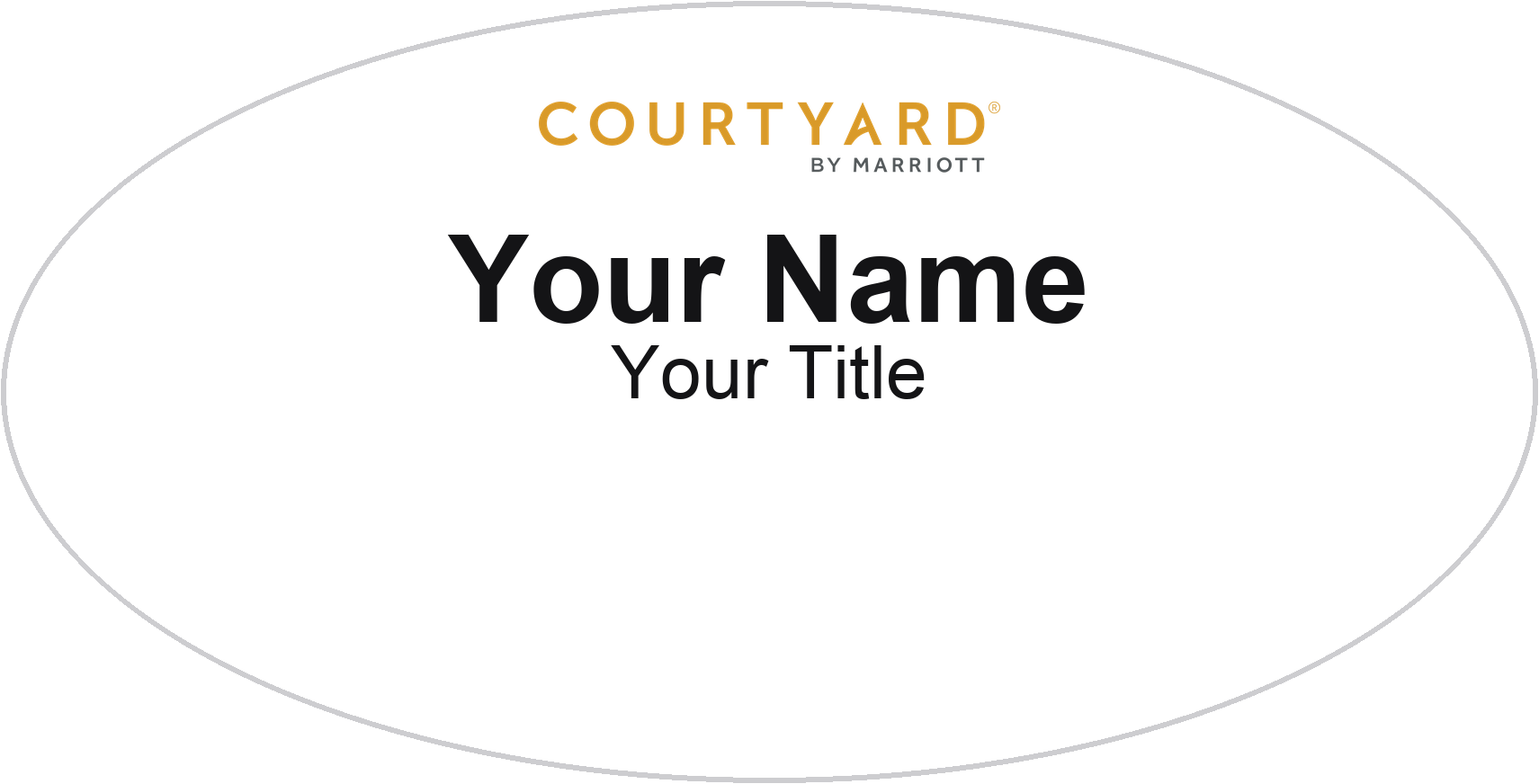 Courtyard by Marriott hotel name badge White, No Border