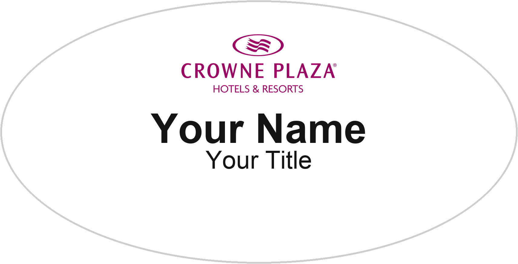 Crowne Plaza hotel name badge White, No Border