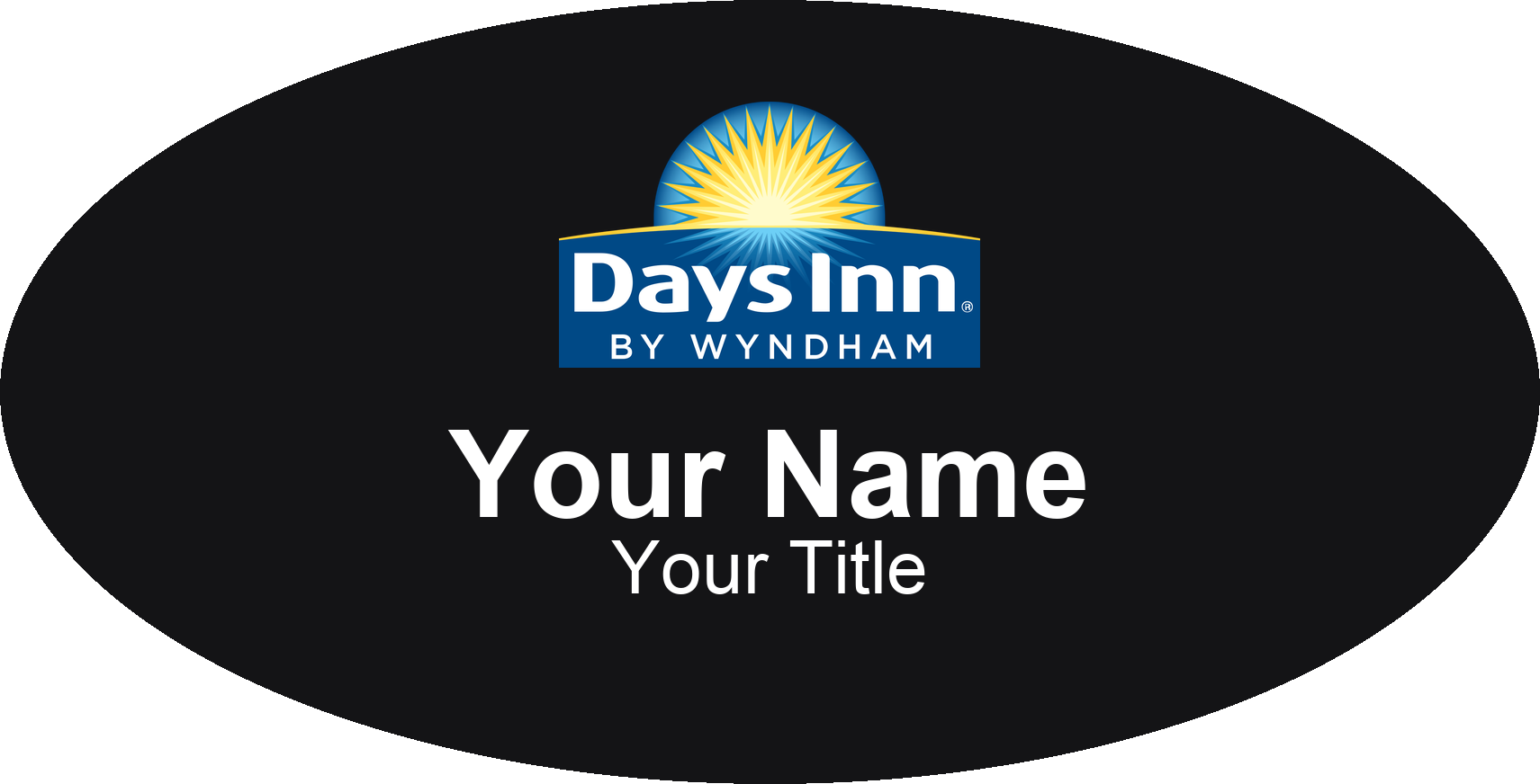 Days Inn hotel name badge Black, No Border