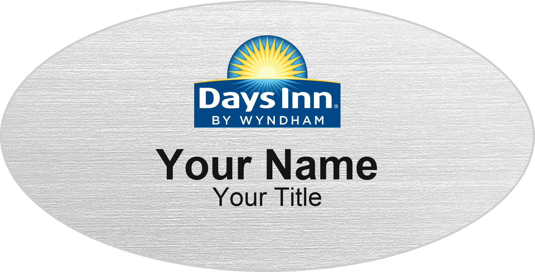 Days Inn hotel name badge Silver Metallic, No Border