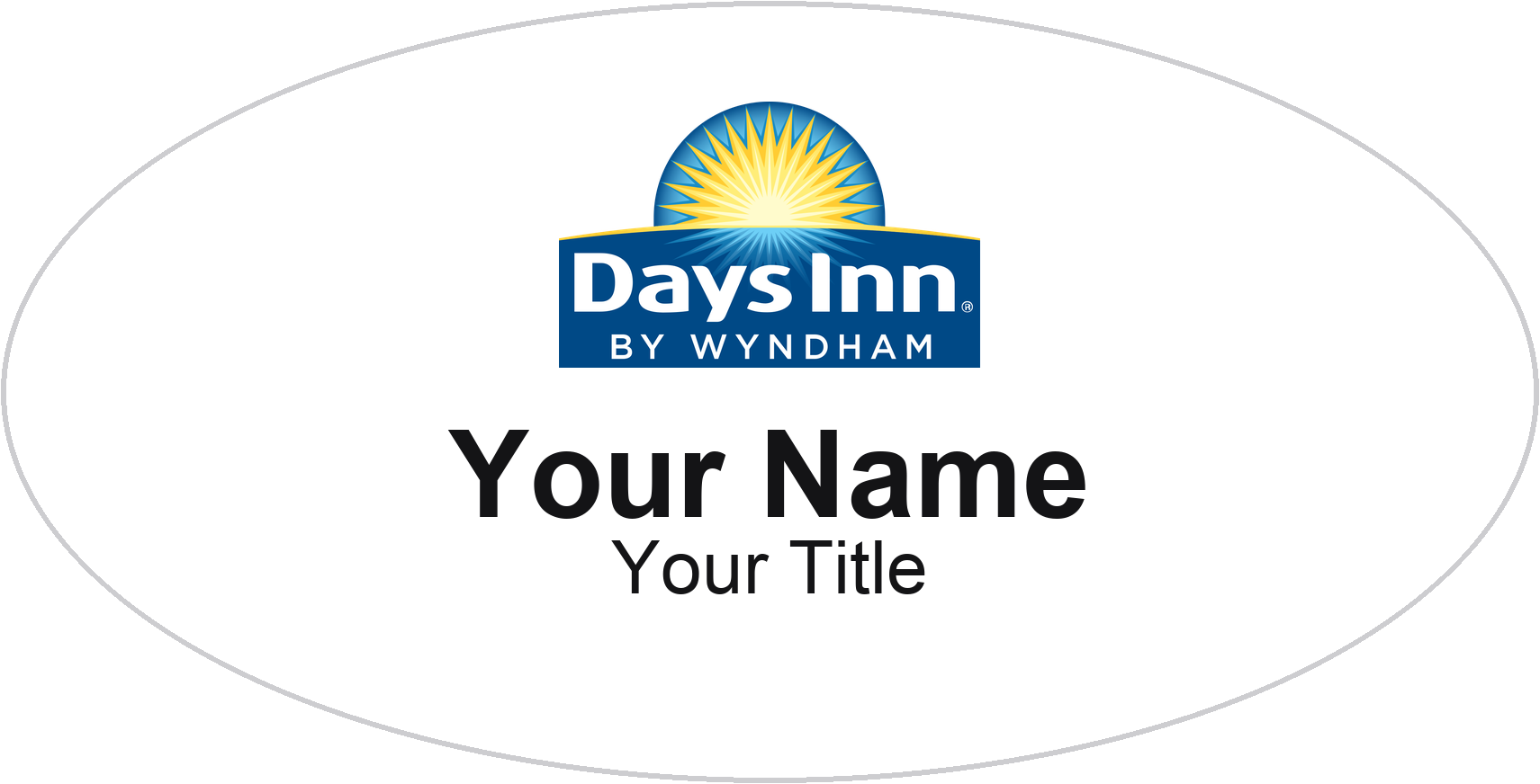 Days Inn hotel name badge White, No Border