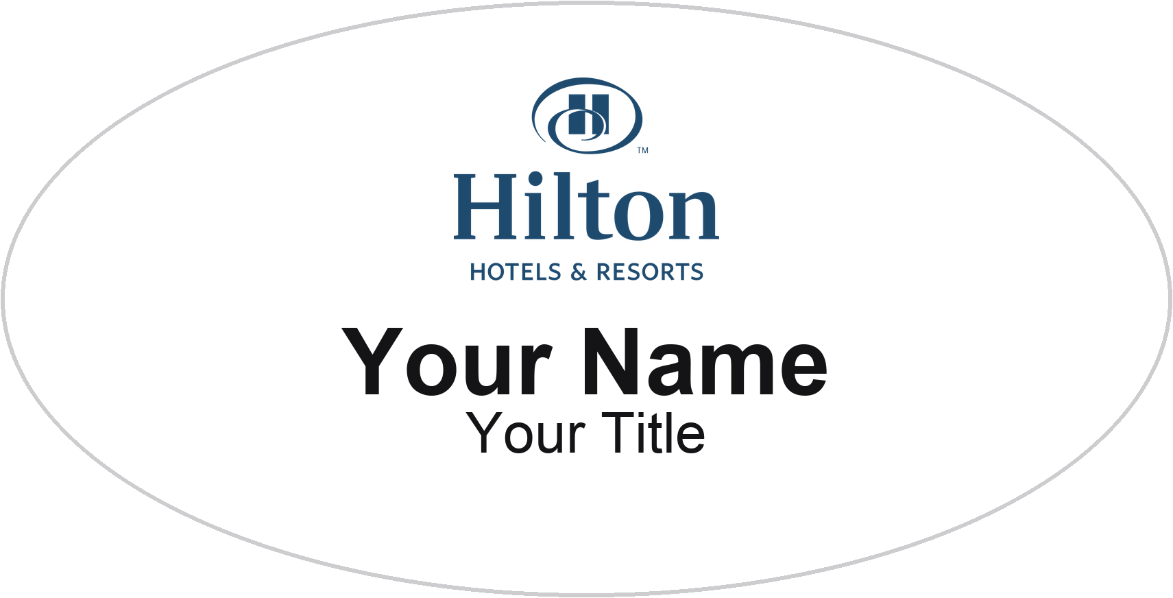 Hilton hotel name badge White, No Border