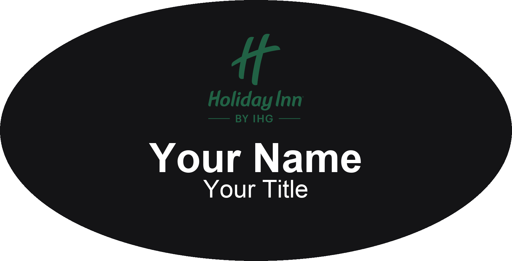 Holiday Inn hotel name badge Black, No Border