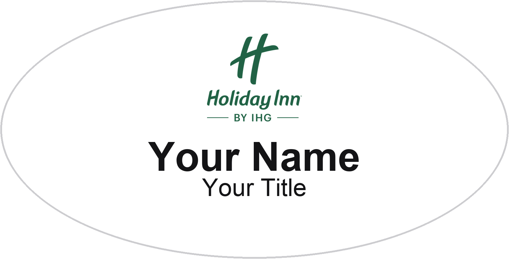Holiday Inn hotel name badge White, No Border