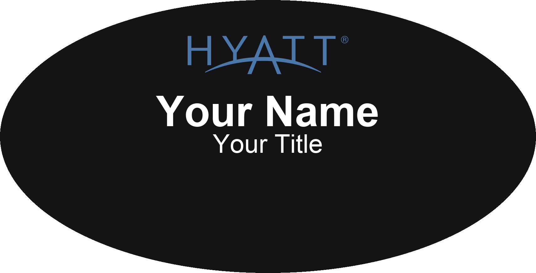 Hyatt hotel name badge Black, No Border
