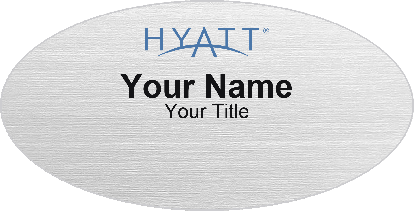Hyatt hotel name badge Silver Metallic, No Border