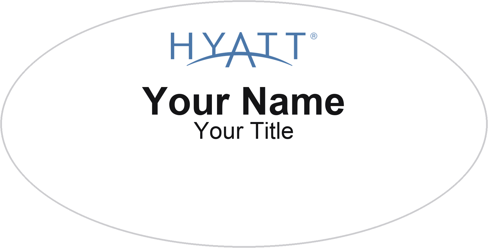 Hyatt hotel name badge White, No Border