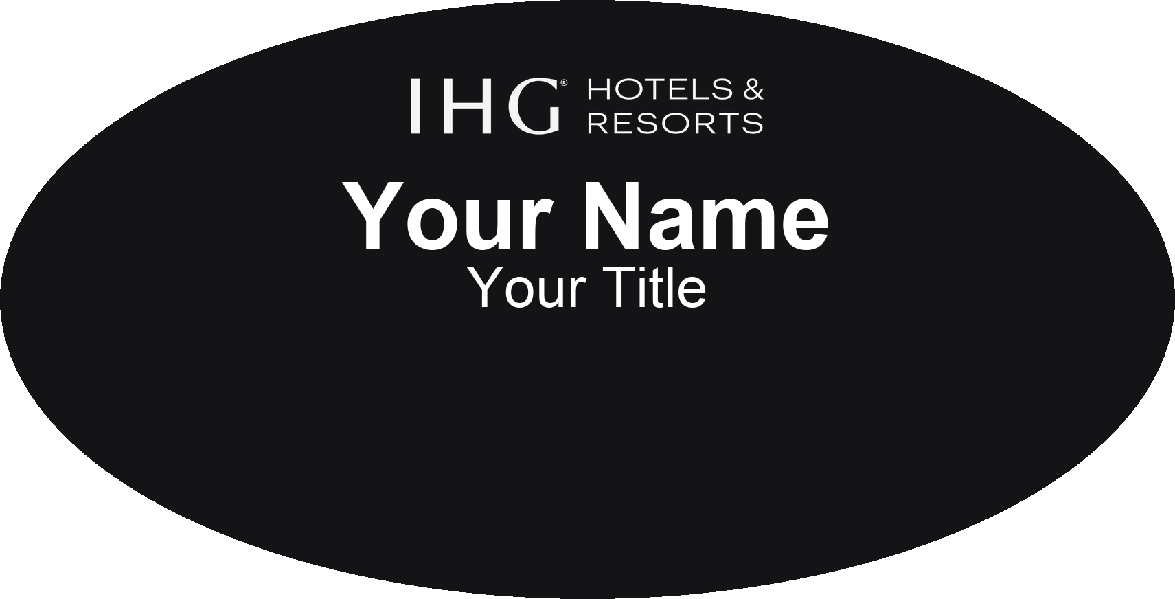 IHG Hotels hotel name badge Black, No Border