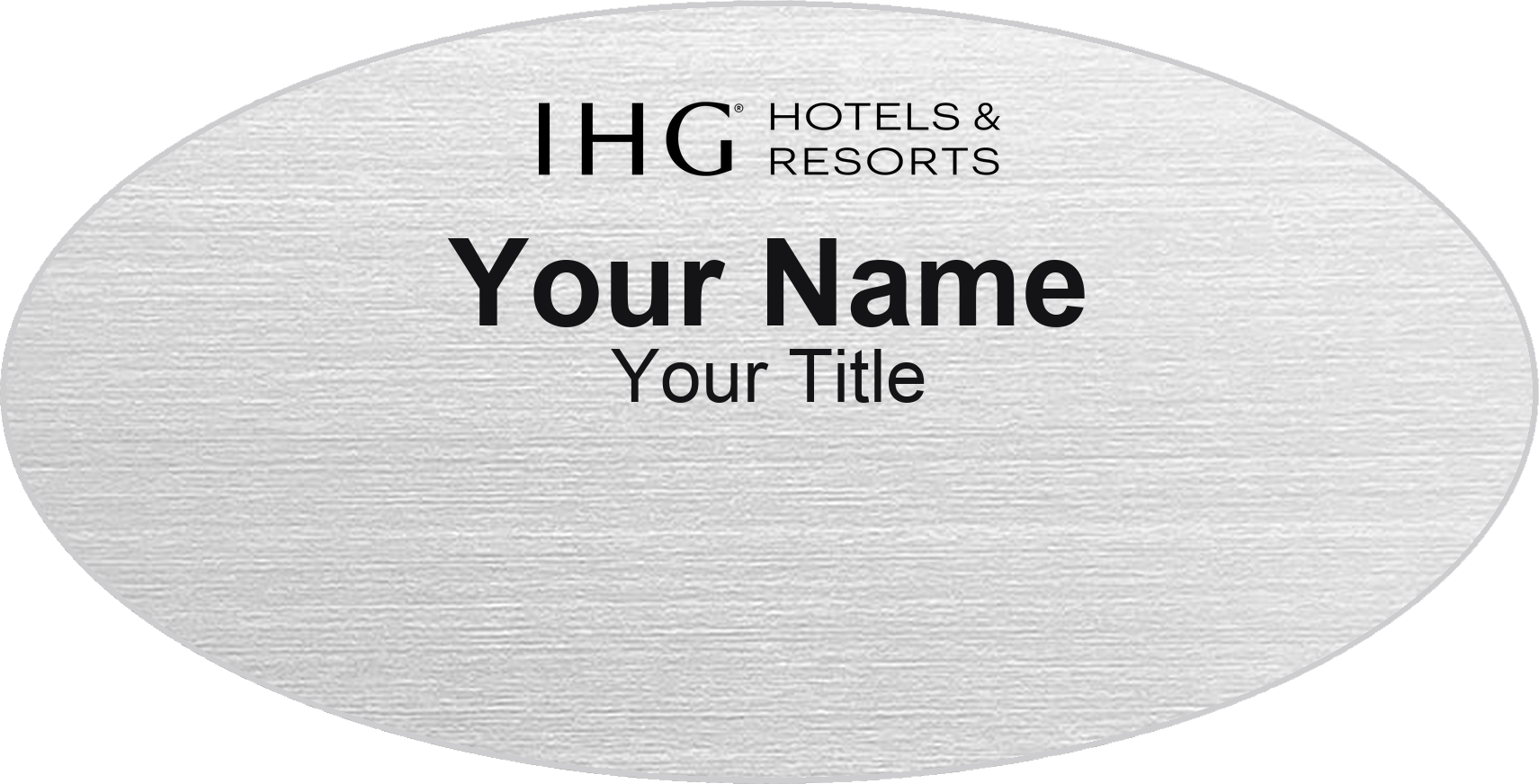 IHG Hotels hotel name badge Silver Metallic, No Border
