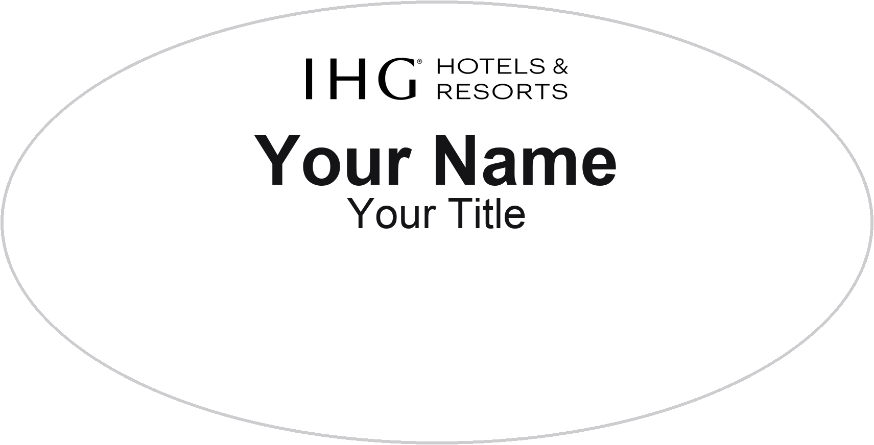 IHG Hotels hotel name badge White, No Border