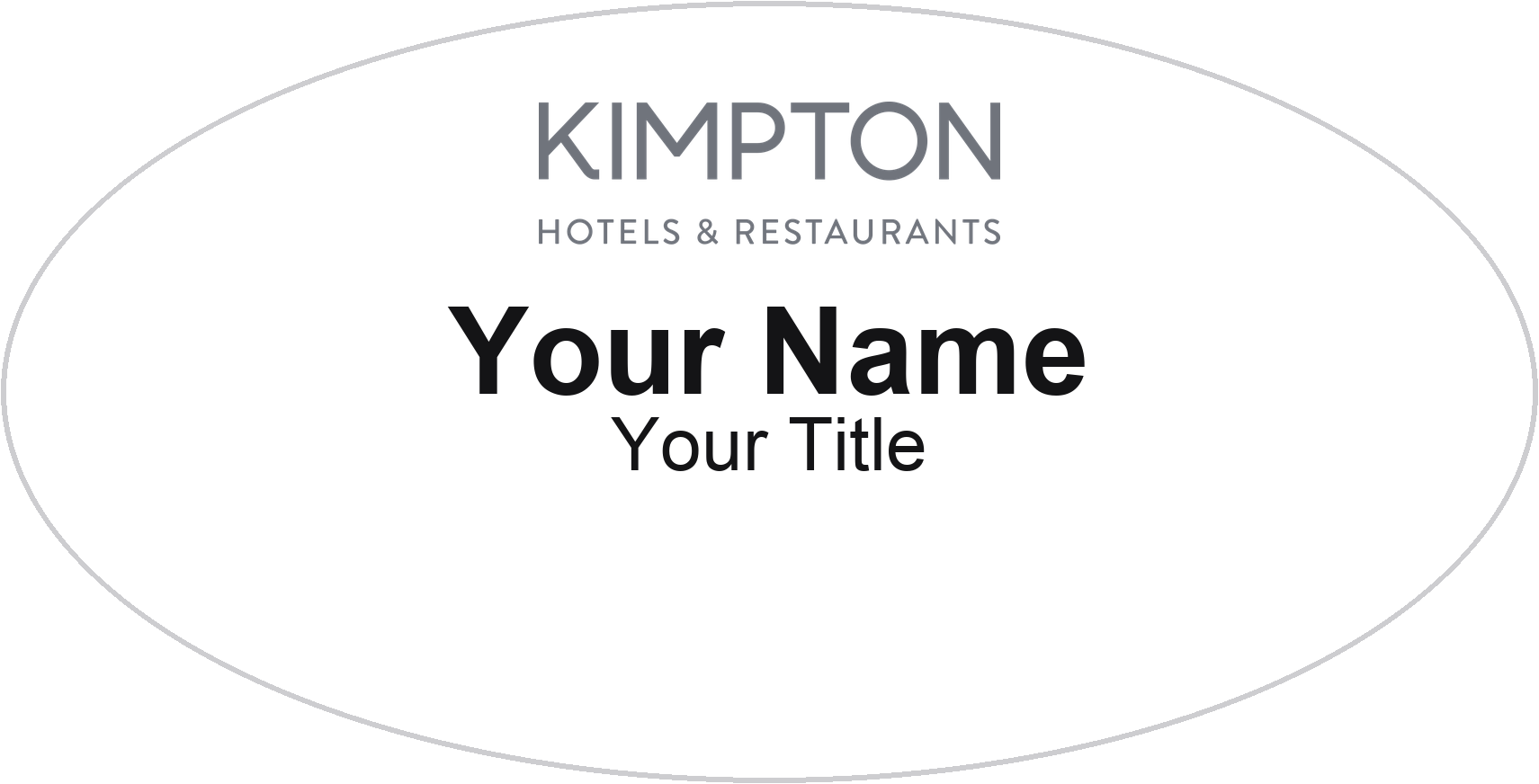 Kimpton hotel name badge White, No Border