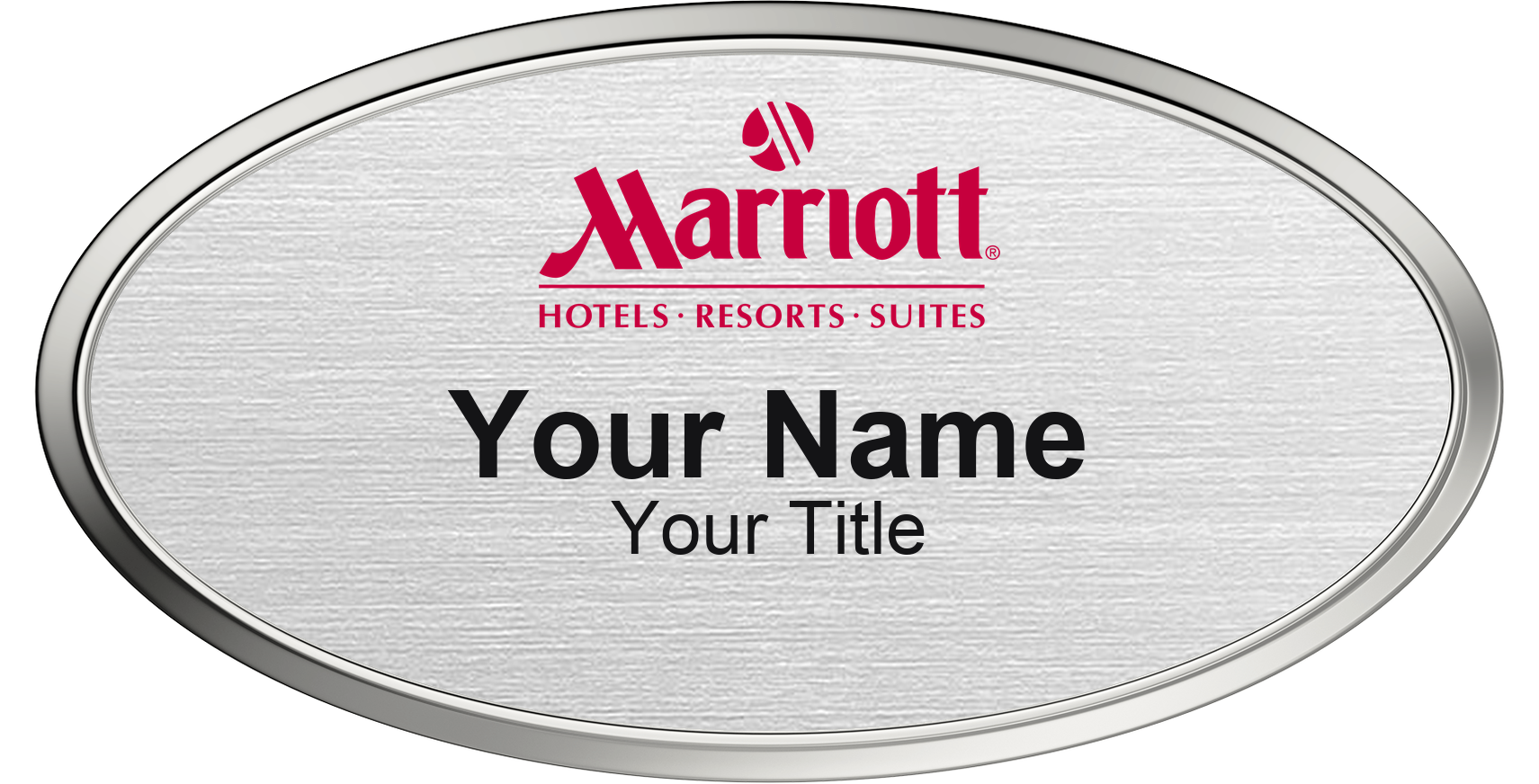 Marriott hotel name badge Silver Metallic, Silver Border