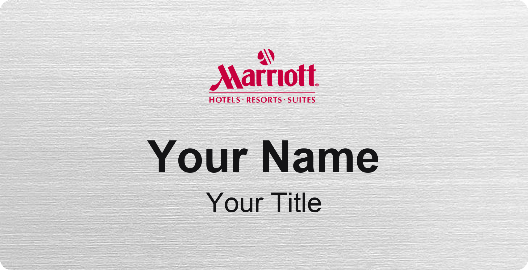 Marriott hotel name badge Silver Metallic, No Border