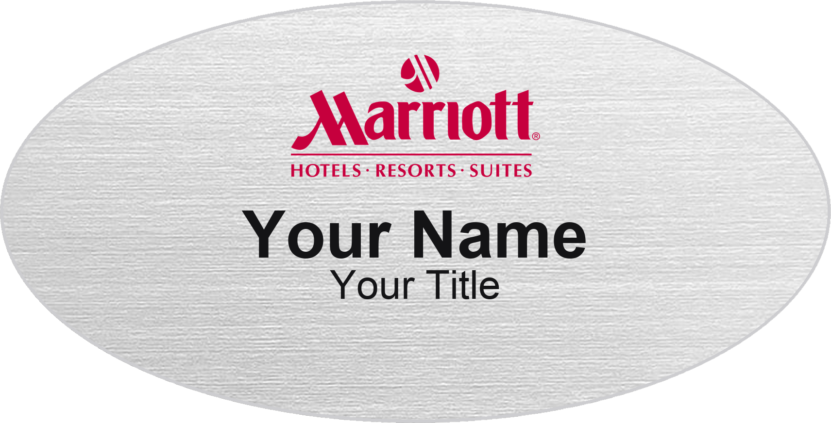 Marriott hotel name badge Silver Metallic, No Border