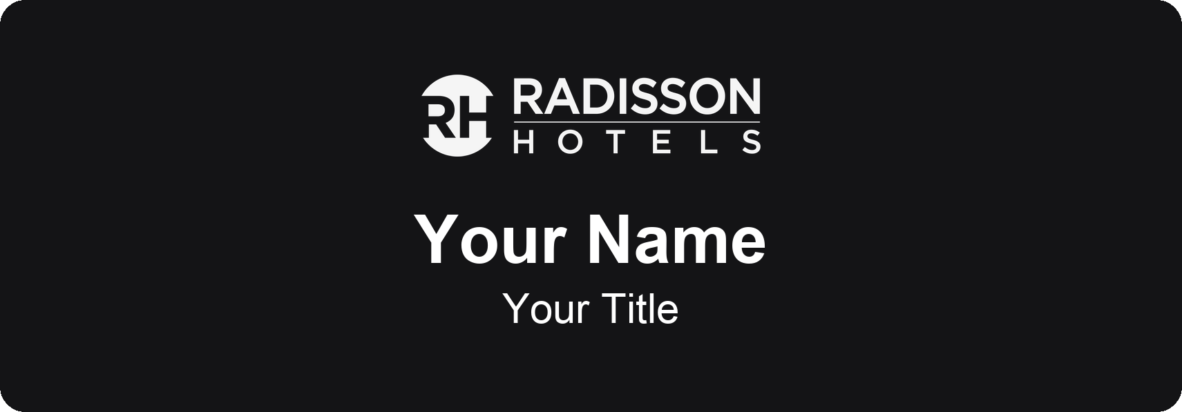 Radisson hotel name badge Black, No Border
