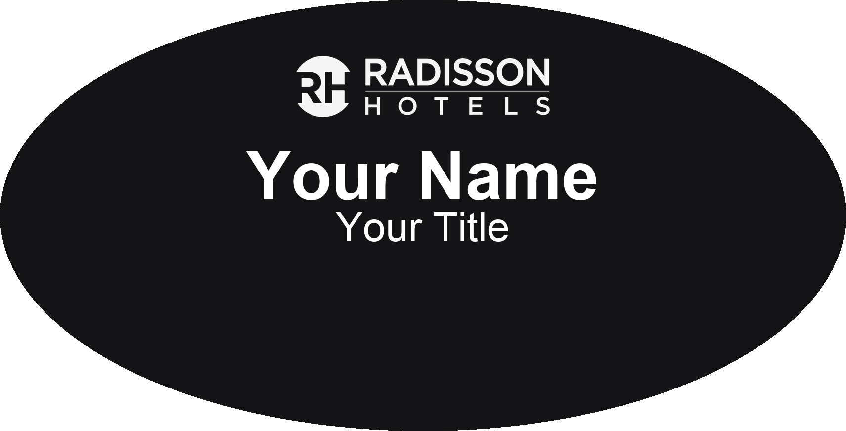 Radisson hotel name badge Black, No Border