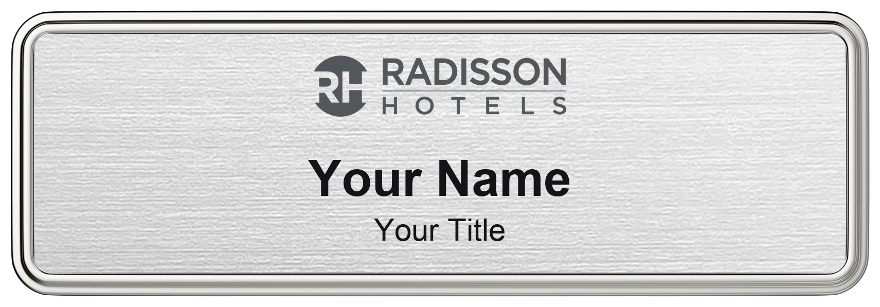 Radisson hotel name badge Black, No Border