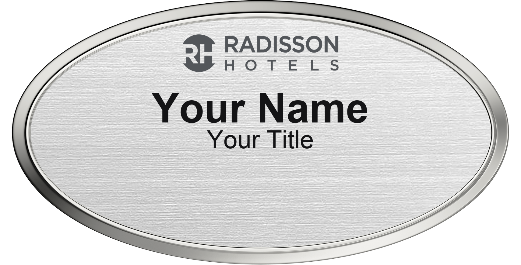 Radisson hotel name badge Silver Metallic, Silver Border