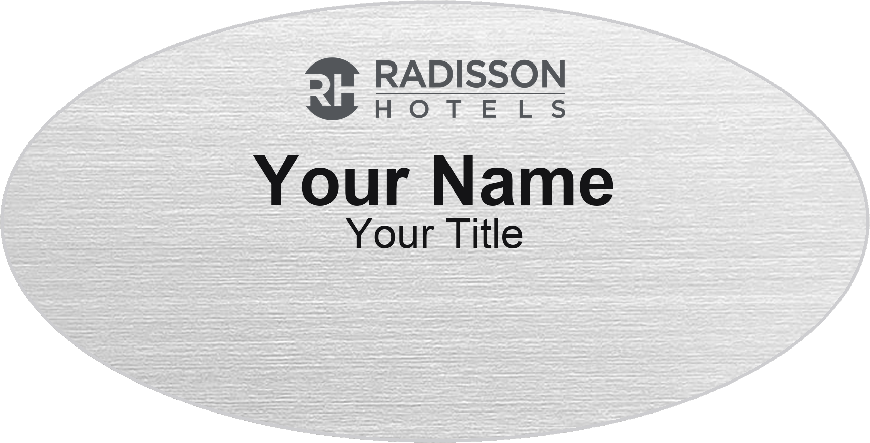 Radisson hotel name badge Silver Metallic, No Border