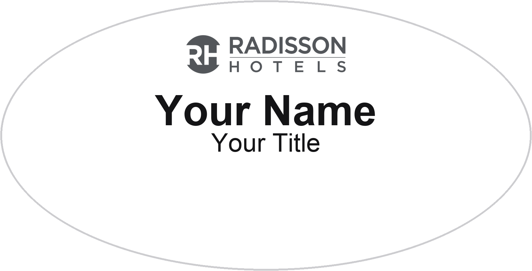 Radisson hotel name badge White, No Border