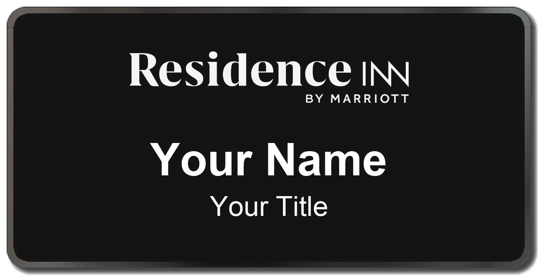 Residence Inn hotel staff name badge, 3" × 1.5" · Black, Black Border · Magnetic, magnetic, made in USA