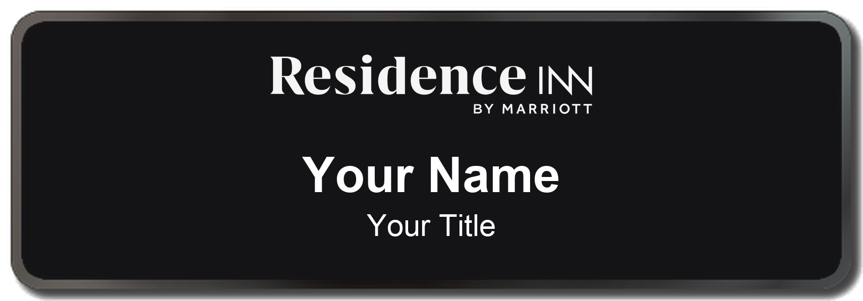 Residence Inn hotel staff name badge, 3" × 1" · Black, Black Border · Magnetic, magnetic, made in USA