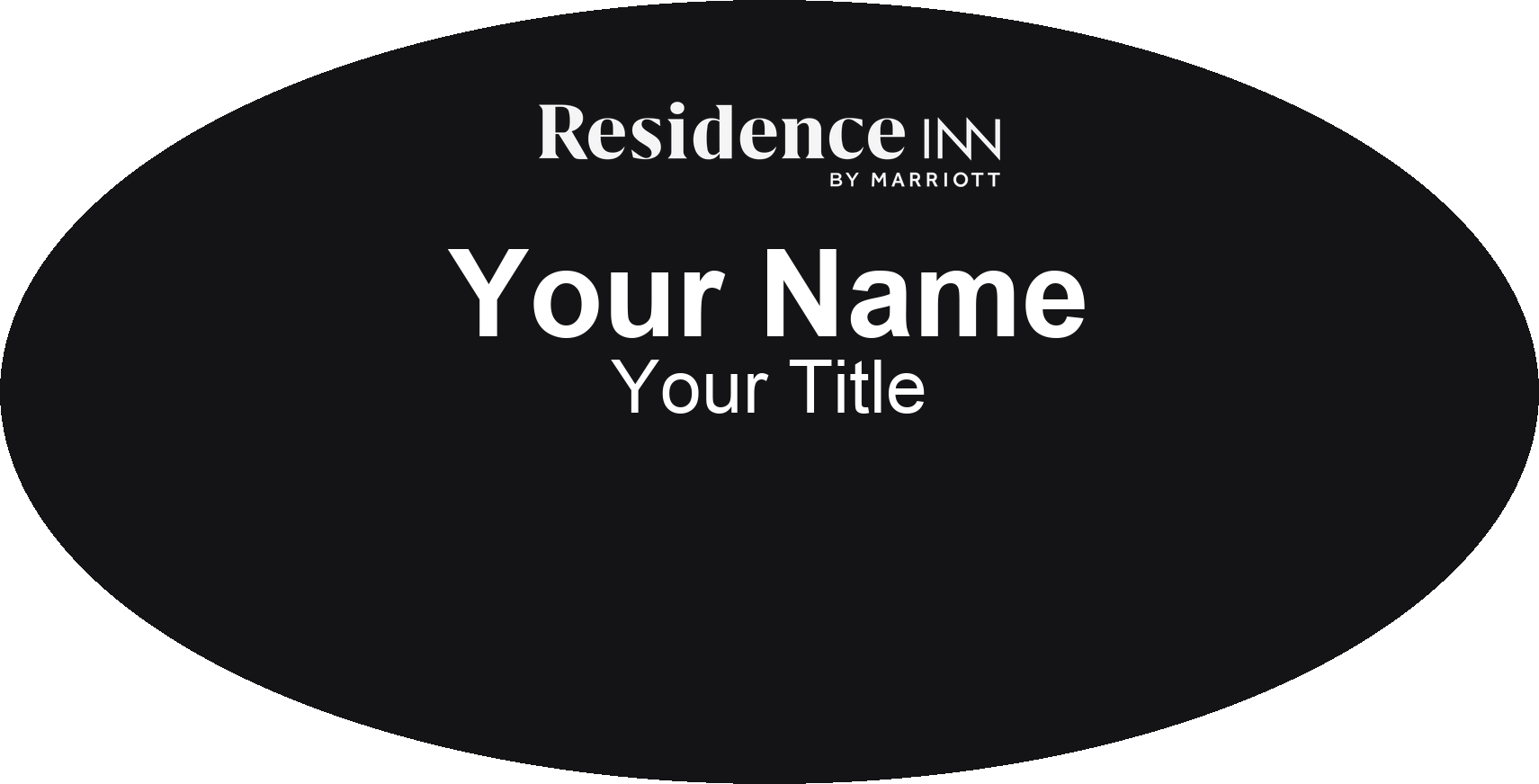 Residence Inn hotel name badge Black, No Border