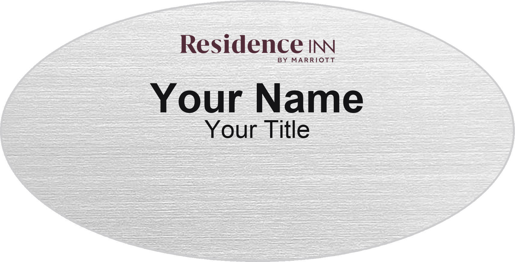 Residence Inn hotel name badge Silver Metallic, No Border