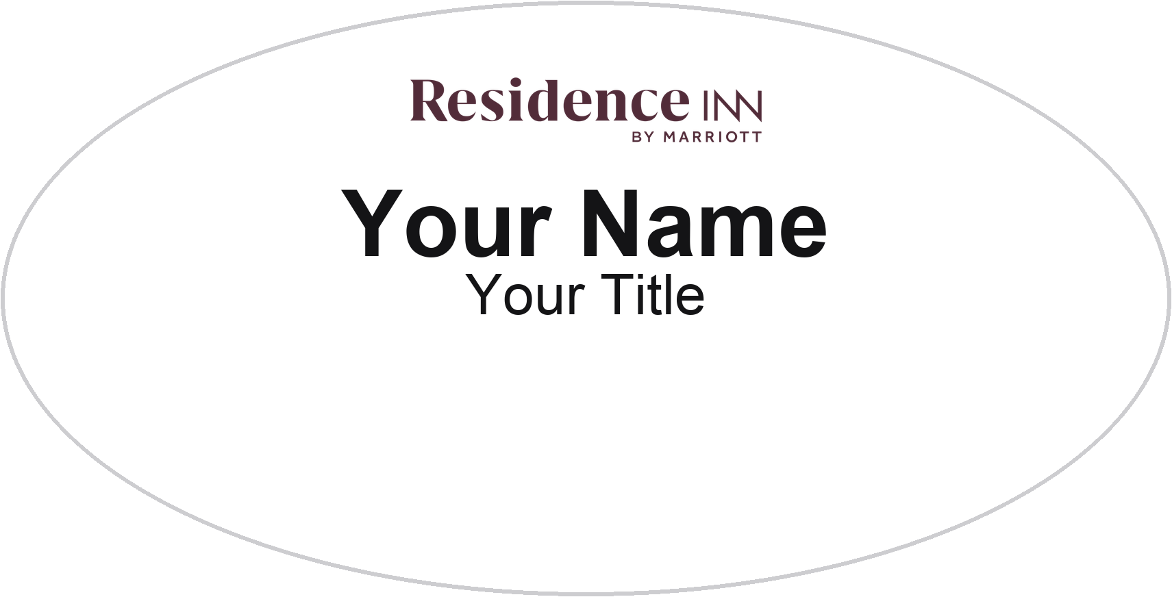Residence Inn hotel name badge White, No Border