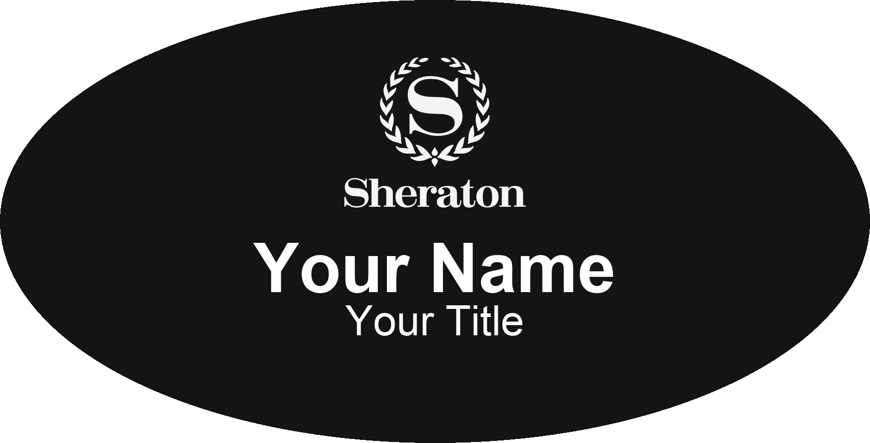 Sheraton hotel name badge Black, No Border