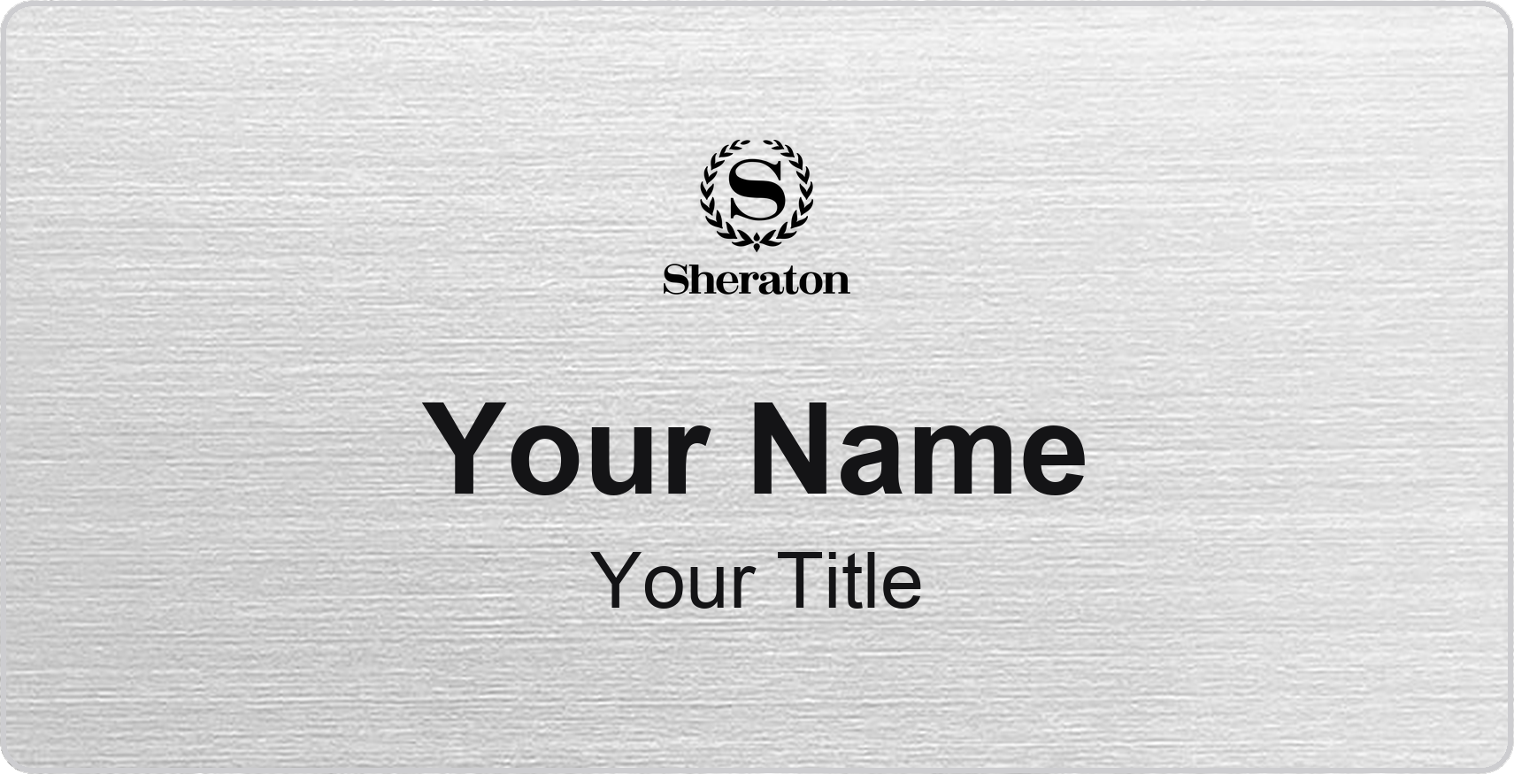 Sheraton hotel name badge Silver Metallic, No Border