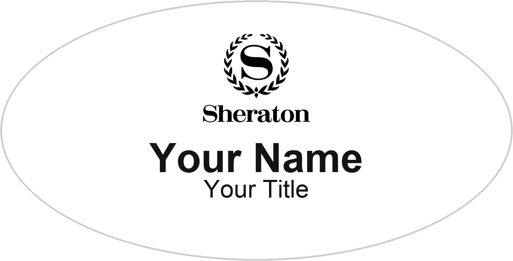 Sheraton hotel name badge White, No Border