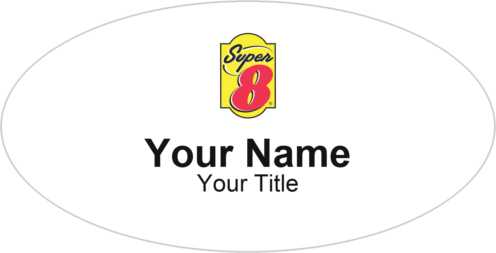 Super 8 hotel name badge White, No Border