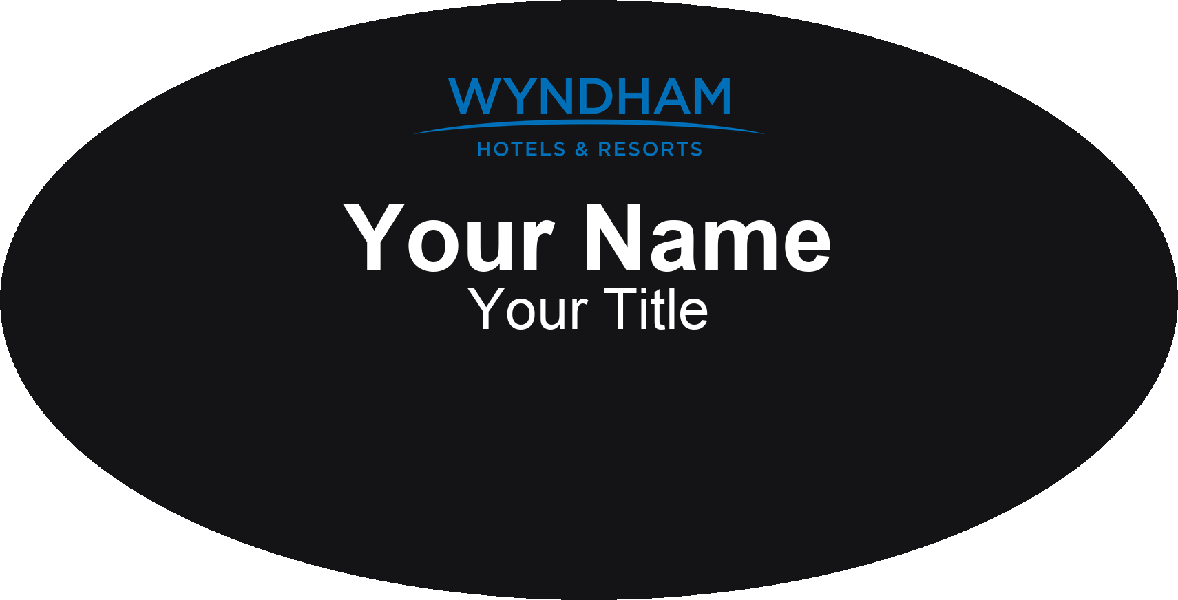 Wyndham hotel name badge Black, No Border