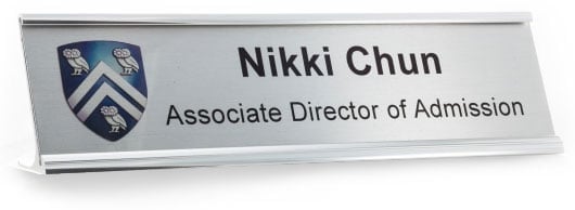 Full color printed nameplate with professional metallic finish