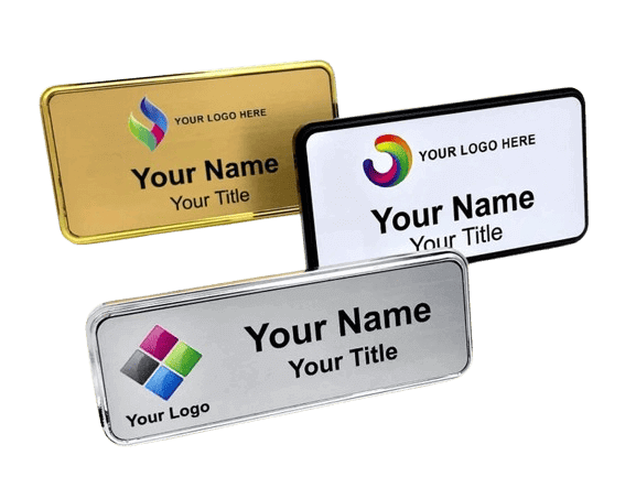 Various name badge sizes from NameBadge.com