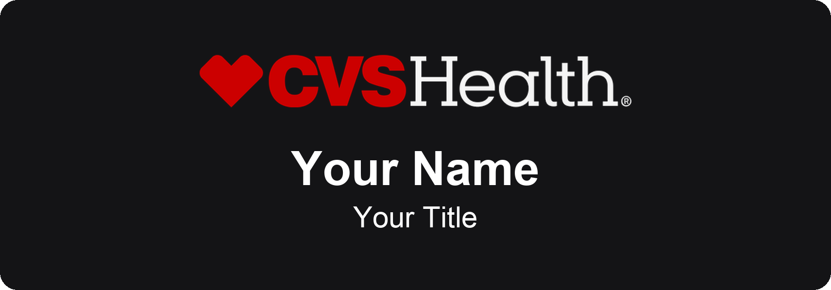 CVS Pharmacy pharmacy name badge Black, Black Border