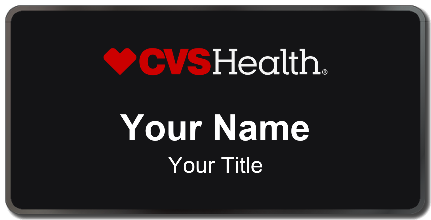 CVS HealthHUB pharmacy name badge Black, Black Border