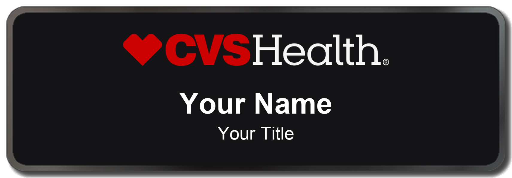 CVS HealthHUB pharmacy name badge Black, Black Border