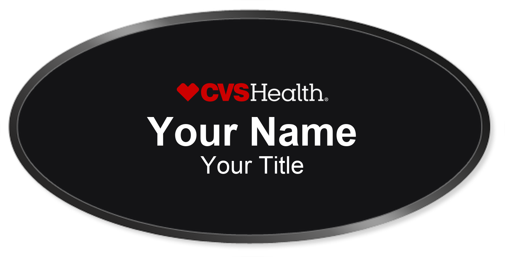 CVS HealthHUB pharmacy name badge Black, Black Border