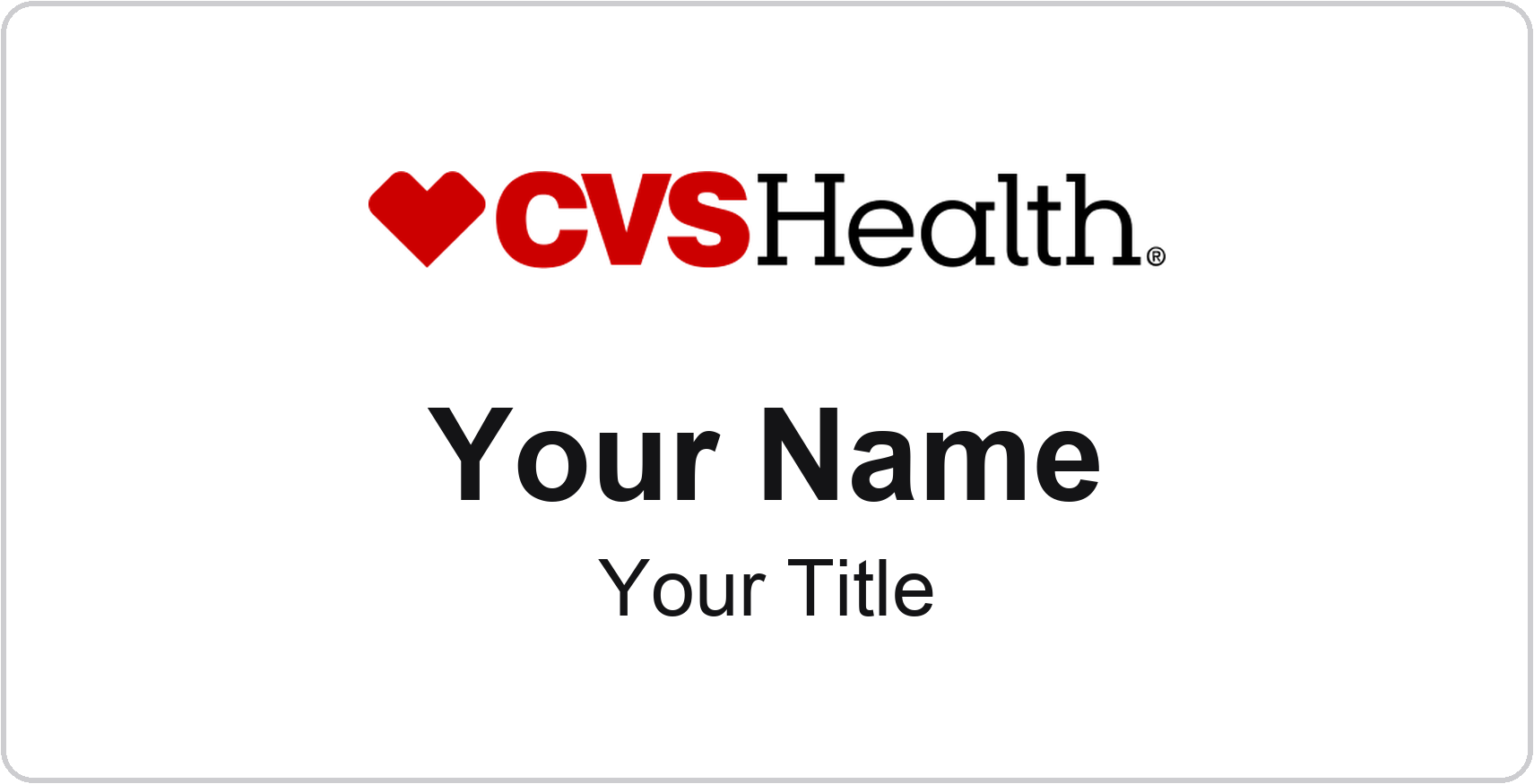 CVS HealthHUB pharmacy name badge White, No Border