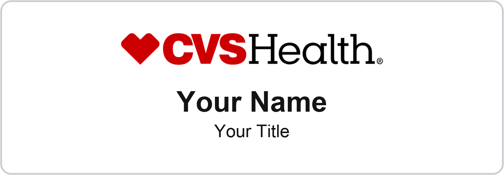 CVS HealthHUB pharmacy name badge White, No Border