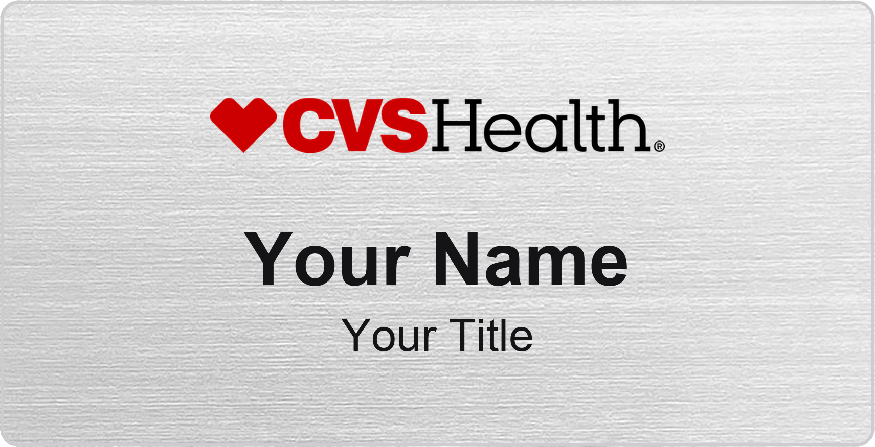 CVS Pharmacy pharmacy name badge Silver Metallic, No Border
