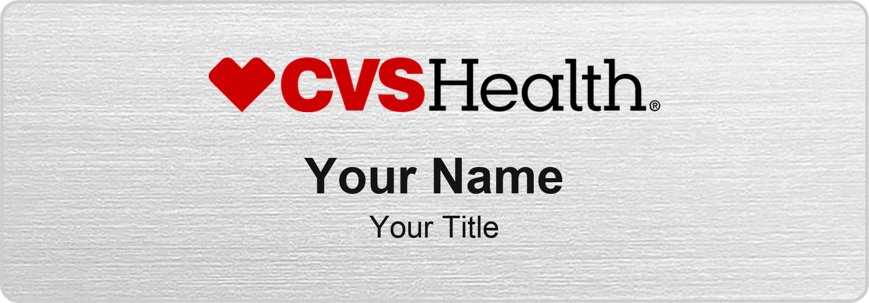 CVS Pharmacy pharmacy name badge Silver Metallic, No Border