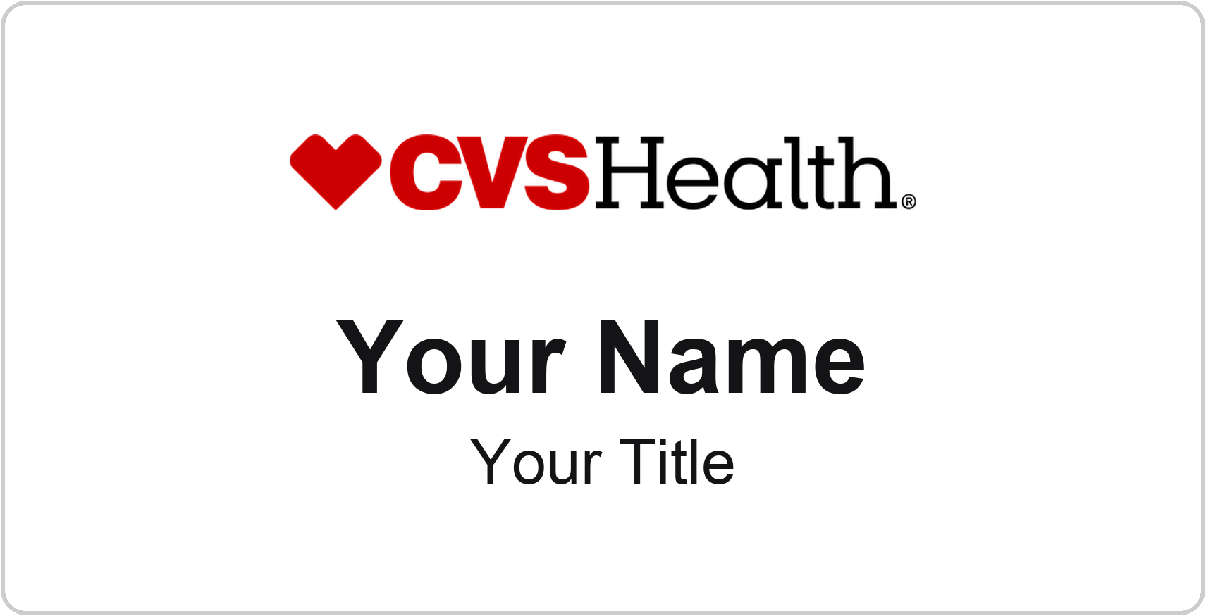 CVS Pharmacy pharmacy name badge White, No Border