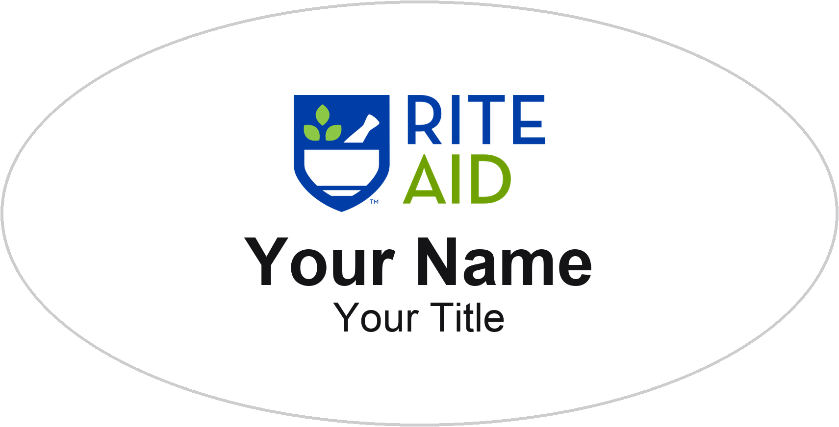 Rite Aid pharmacy name badge White, No Border